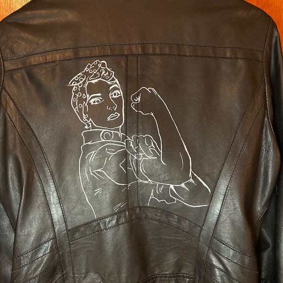 Rosie the Riveter Leather Moto Jacket- Version Originale - Picture 1 of 9